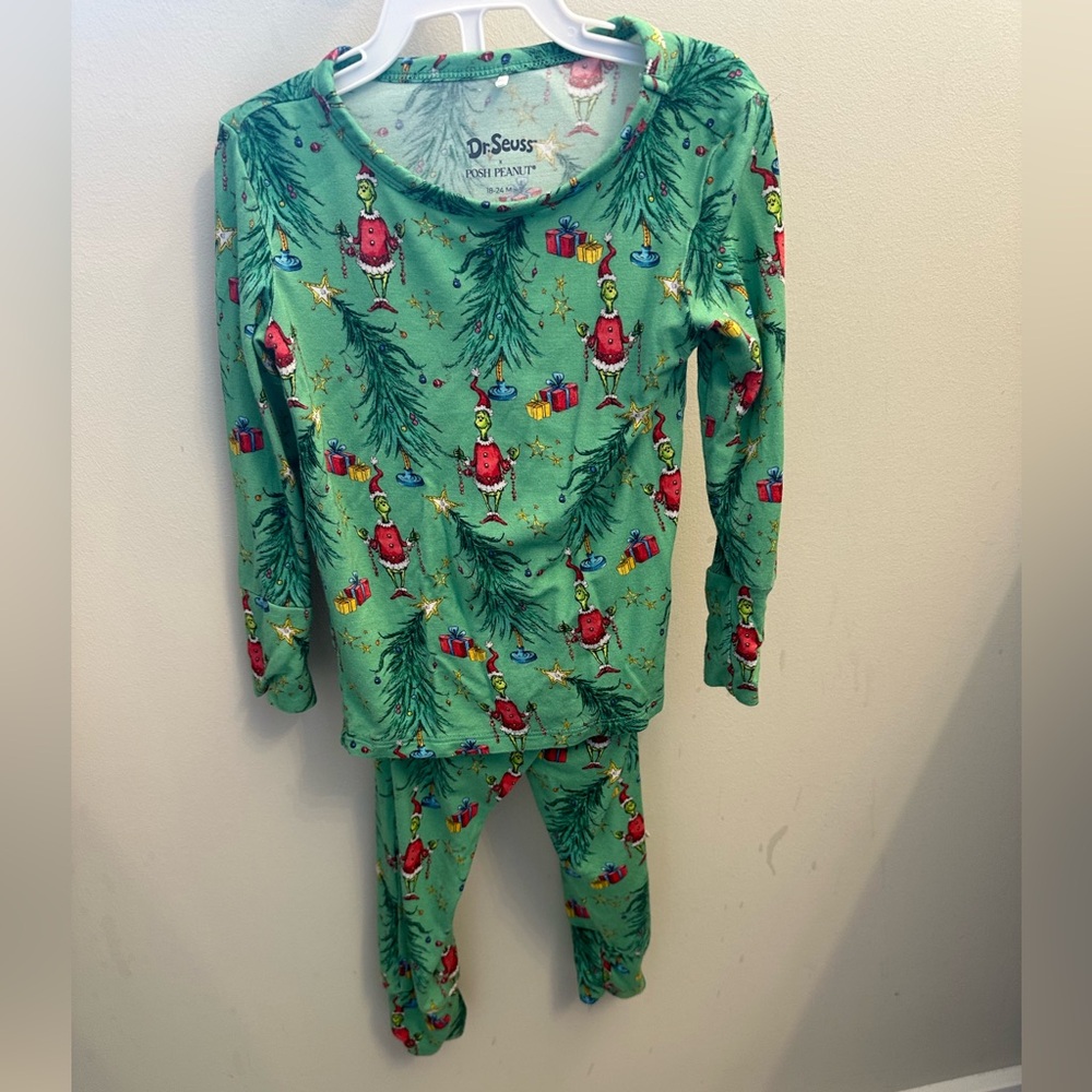 Posh peanut grinch Christmas bamboo pajama set